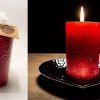 Ručně vyráběná svíčka se třpytkami - červená-válec 0. náhled
