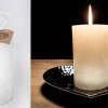 Ručně vyráběná svíčka se třpytkami - bílá-válec 0. náhled