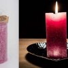 Ručně vyráběná svíčka se třpytkami - růžová-hranol 0. náhled