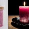 Ručně vyráběná svíčka se třpytkami - růžová-válec 0. náhled