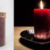 Ručně vyráběná svíčka se třpytkami - bordó-válec 0. náhled